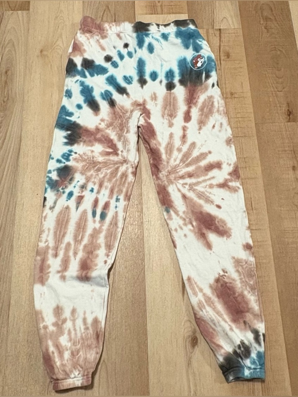 Buc-ees Men’s Tie Dye Sweat Pants Size L novelty casual lounge comfort